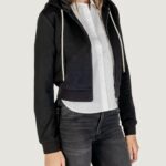 Felpa con cappuccio Guess Active 3D PEONY ZIPPER HOODIE JACKET Nero - Foto 3