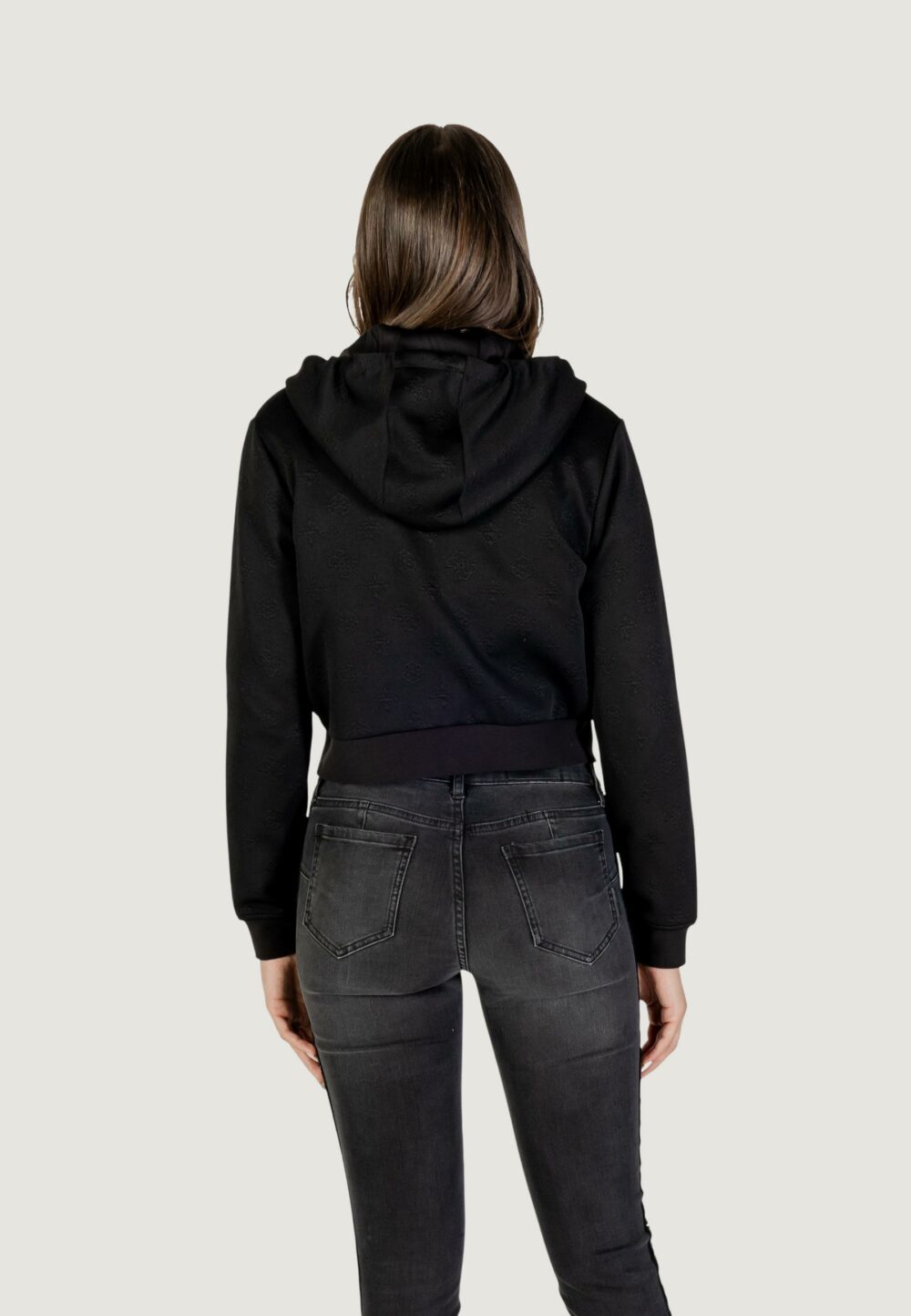 Felpa con cappuccio Guess Active 3D PEONY ZIPPER HOODIE JACKET Nero - Foto 5