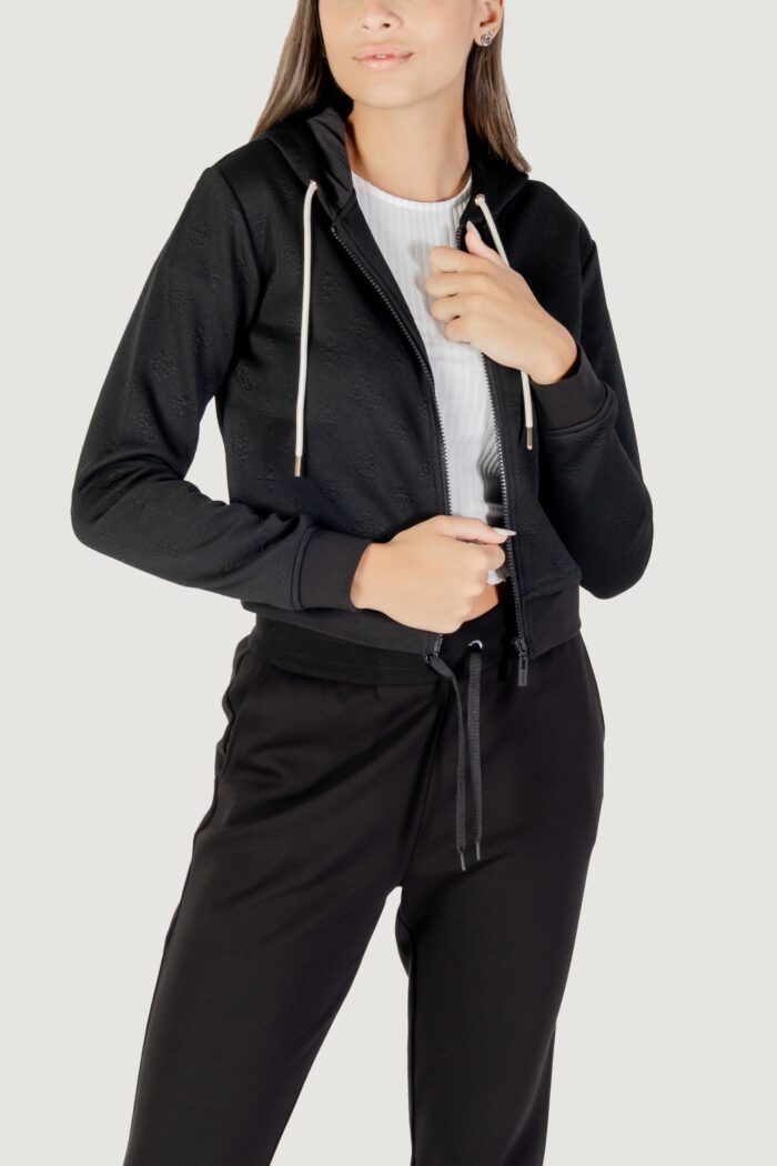 Felpa con cappuccio Guess 3D PEONY ZIPPER HOODIE JACKET Nero – V5YQ06 KBSL2