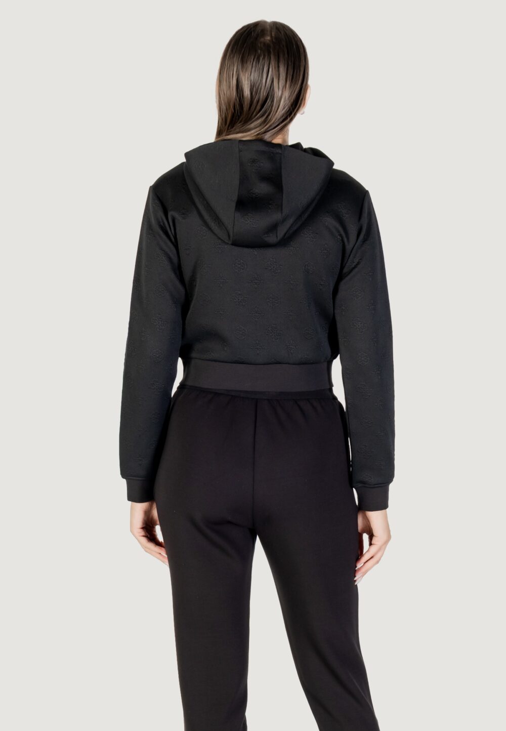 Felpa con cappuccio Guess 3D PEONY ZIPPER HOODIE JACKET Nero - Foto 4