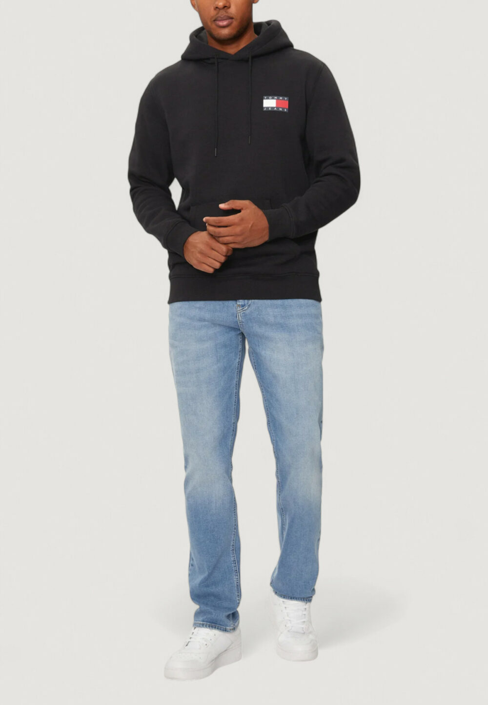 Felpa con cappuccio Tommy Hilfiger Jeans TJM REG ESSENTIAL FLAG HOOD EXT Nero - Foto 2