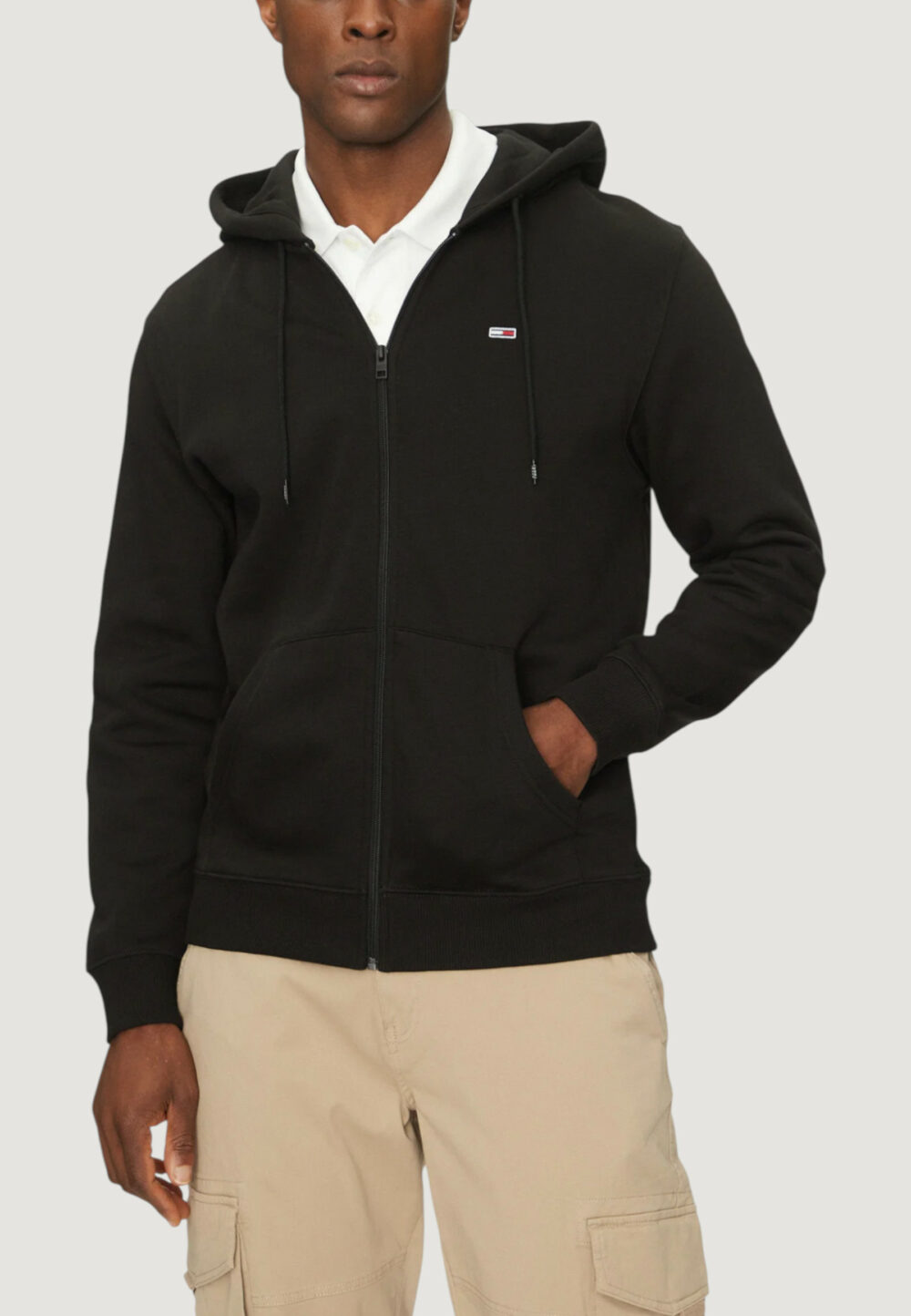 Felpa con cappuccio Tommy Hilfiger Jeans TJM REG S FLAG ZIP THRU Nero - Foto 1