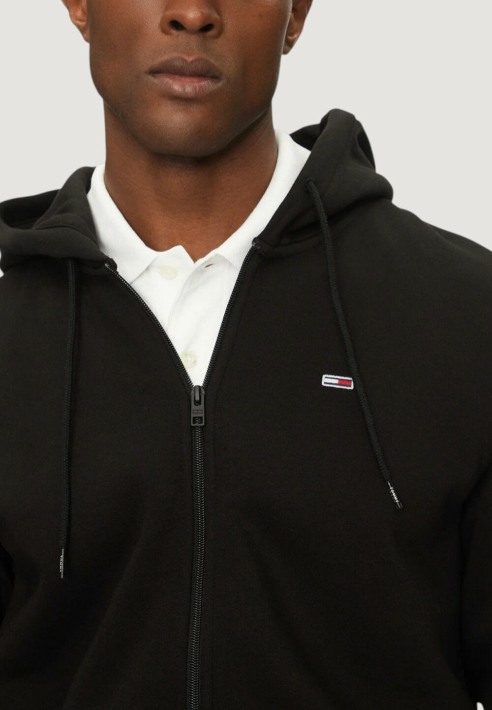 Felpa con cappuccio Tommy Hilfiger Jeans TJM REG S FLAG ZIP THRU Nero - Foto 4