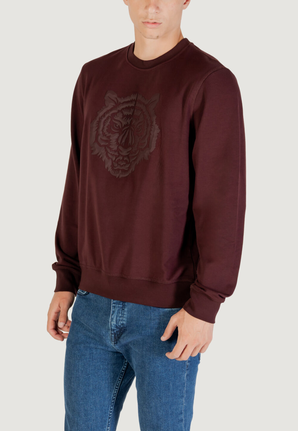 Felpa senza cappuccio Antony Morato REGULAR FIT WITH RUBBER PRISM SHAPE PRINT Bordeaux - Foto 2