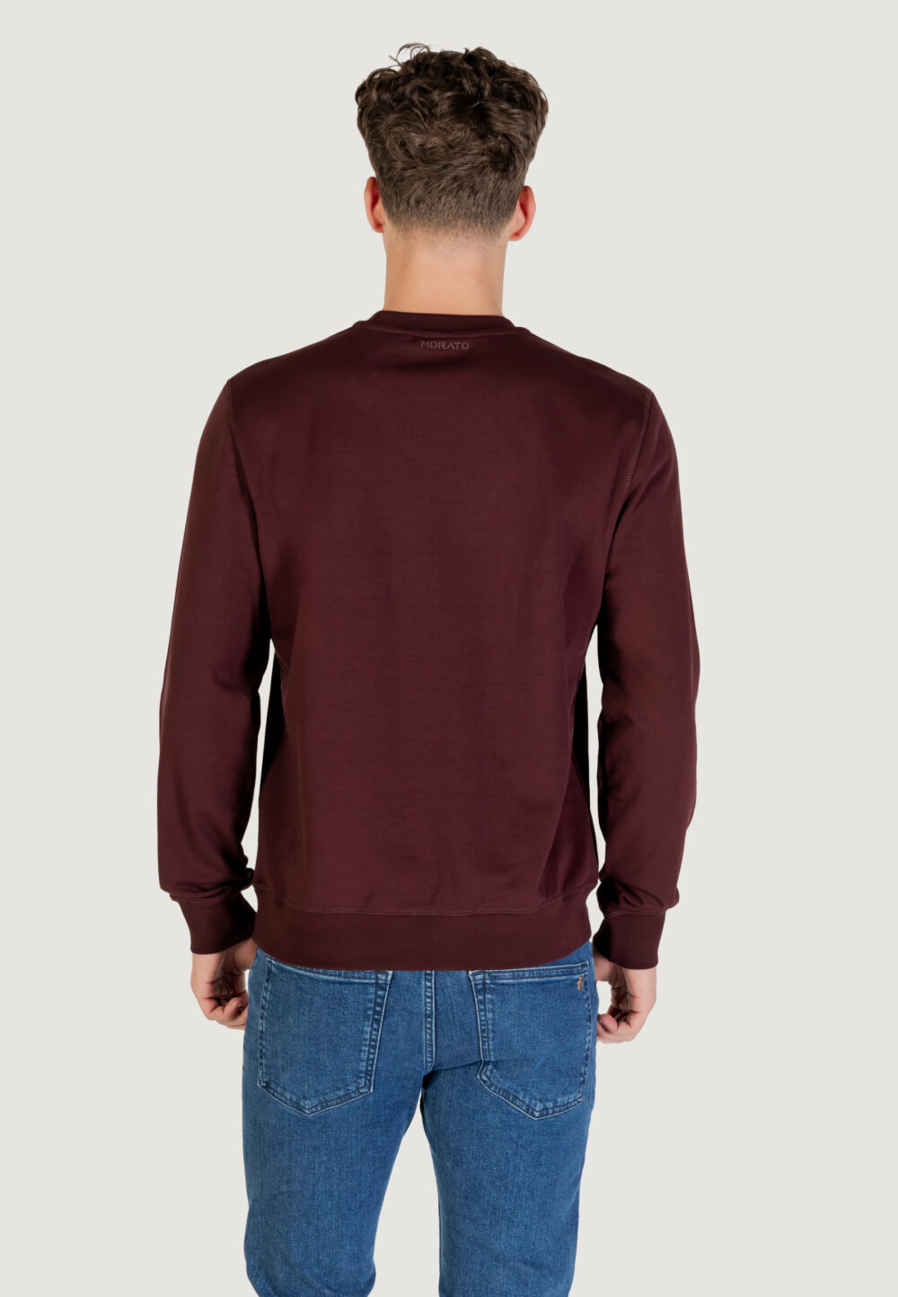 Felpa senza cappuccio Antony Morato REGULAR FIT WITH RUBBER PRISM SHAPE PRINT Bordeaux - Foto 4