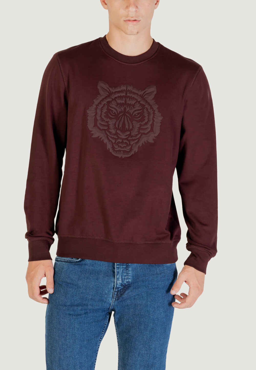 Felpa senza cappuccio Antony Morato REGULAR FIT WITH RUBBER PRISM SHAPE PRINT Bordeaux - Foto 5