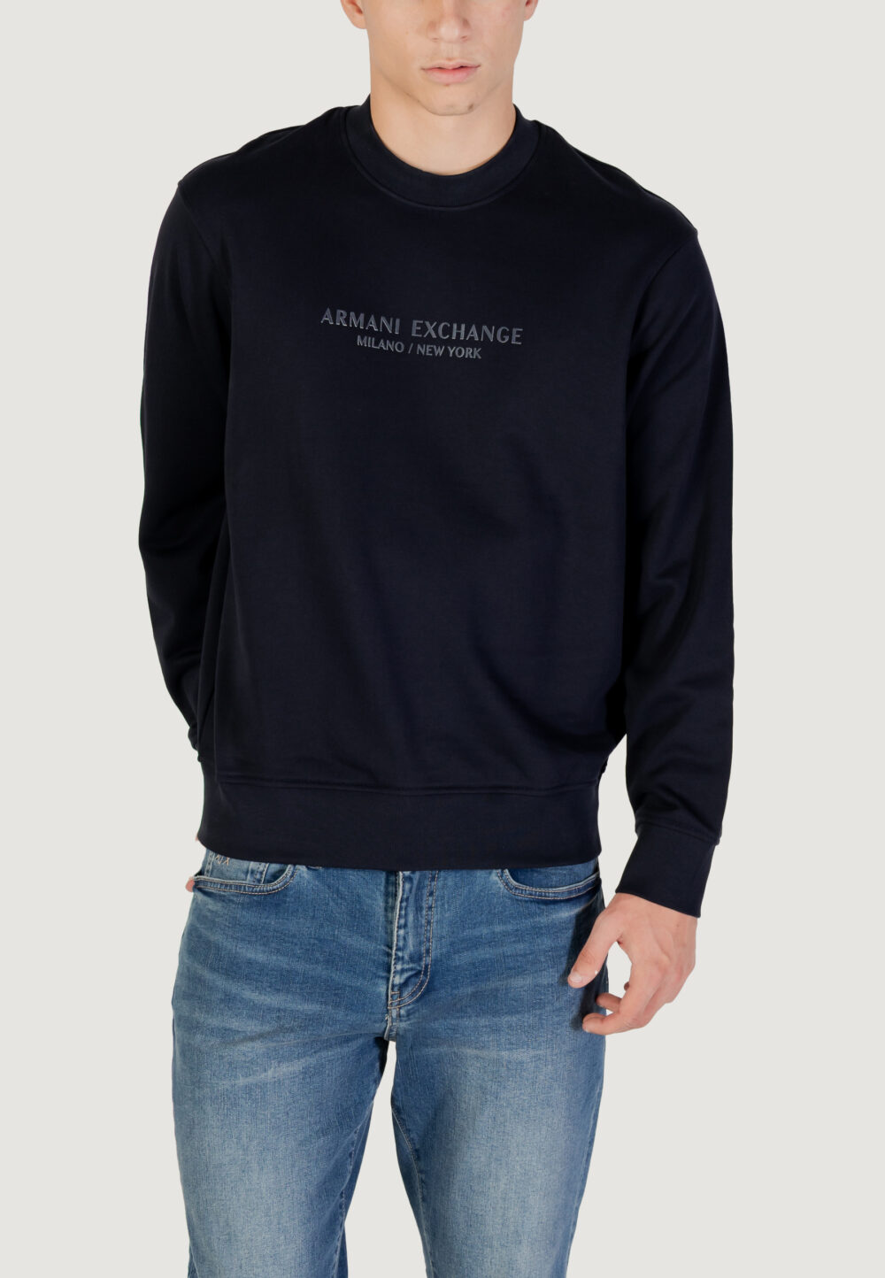 Felpa senza cappuccio Armani Exchange  Blue scuro - Foto 1