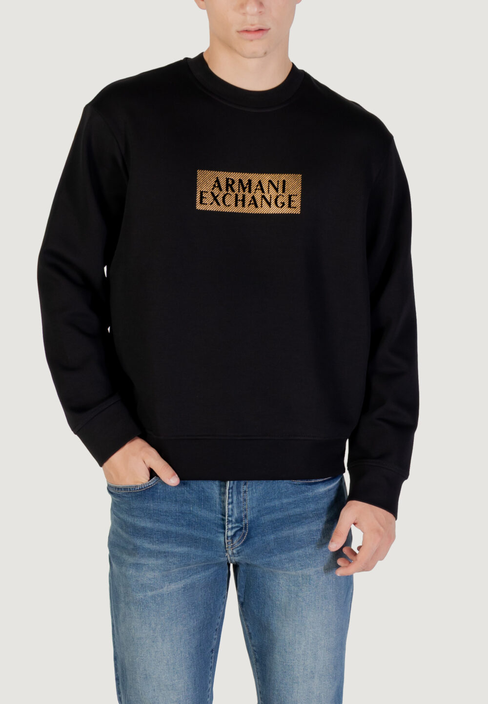 Felpa senza cappuccio Armani Exchange  Nero - Oro - Foto 1