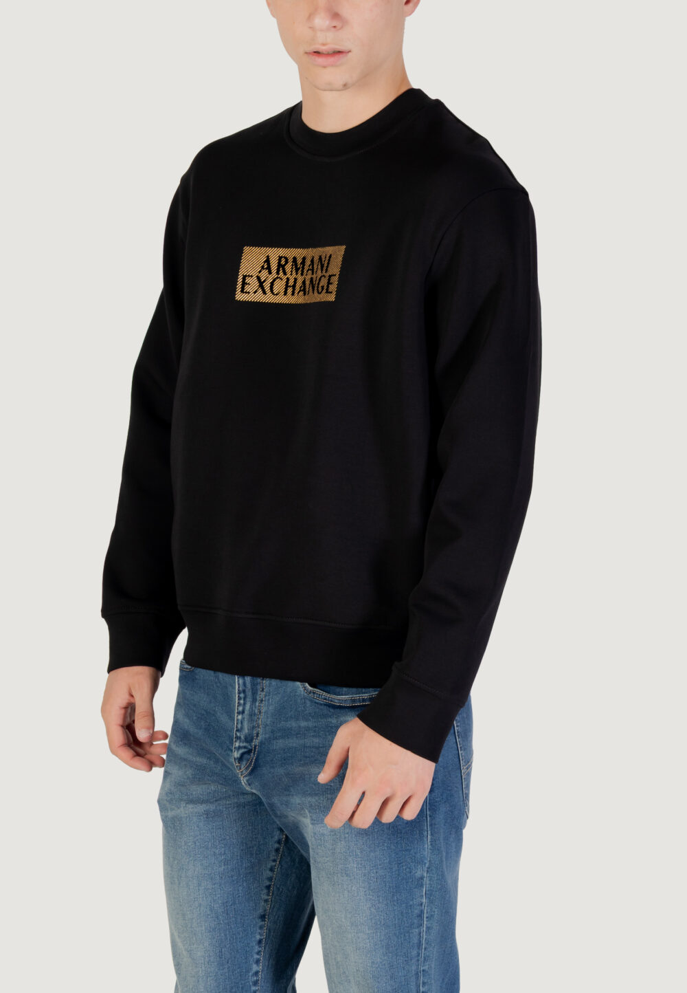 Felpa senza cappuccio Armani Exchange  Nero - Oro - Foto 3
