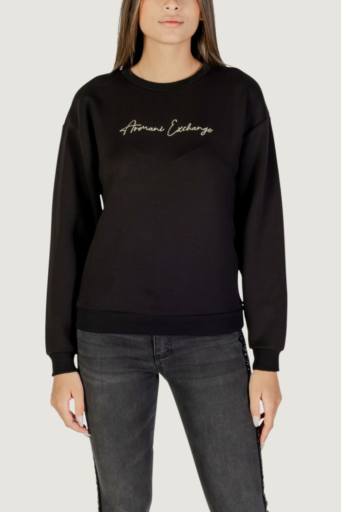 Felpa senza cappuccio Armani Exchange  Nero – Oro – XW000835 AF13397