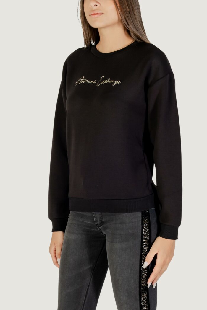 Felpa senza cappuccio Armani Exchange  Nero – Oro – XW000835 AF13397