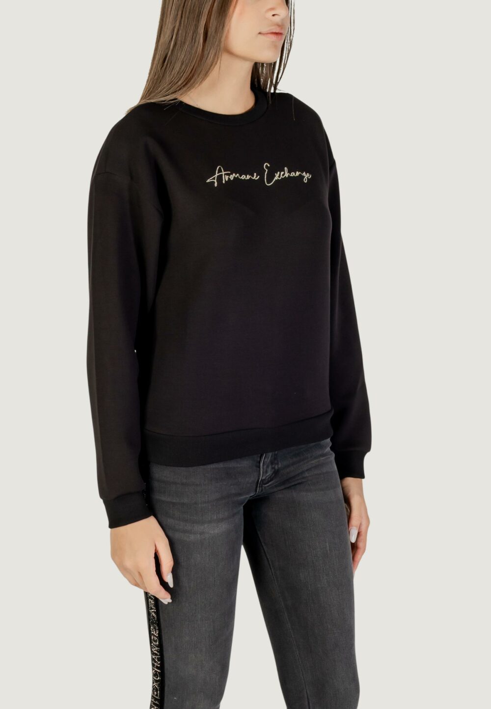 Felpa senza cappuccio Armani Exchange  Nero - Oro - Foto 3