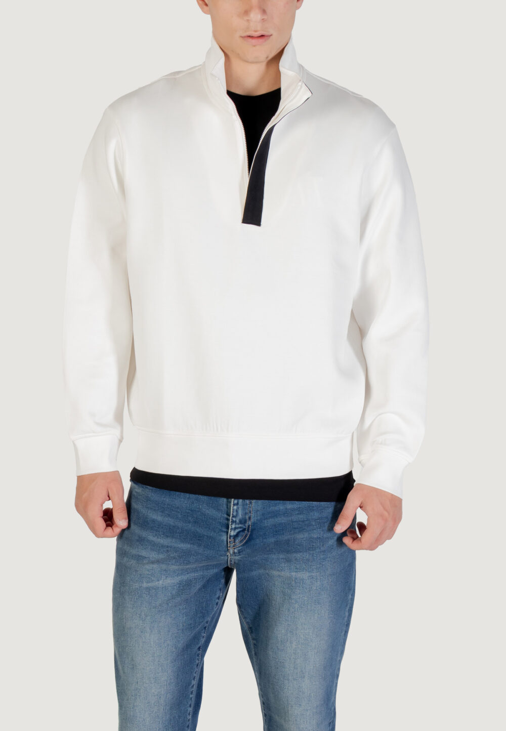 Felpa senza cappuccio Armani Exchange  Panna - Foto 1