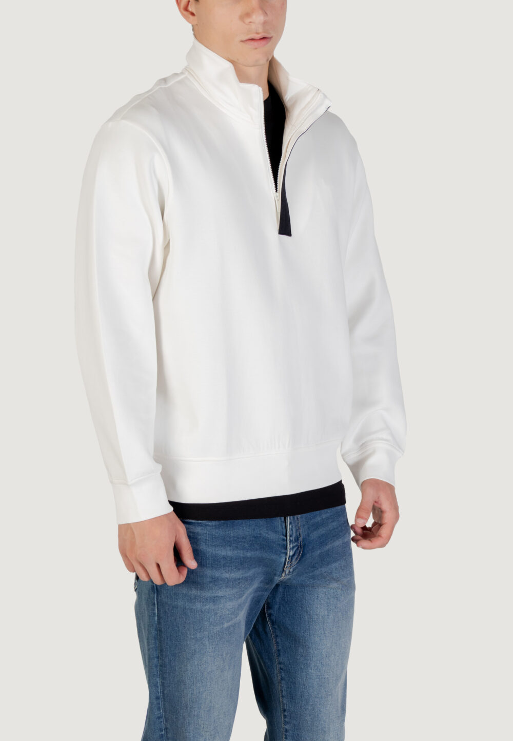 Felpa senza cappuccio Armani Exchange  Panna - Foto 3