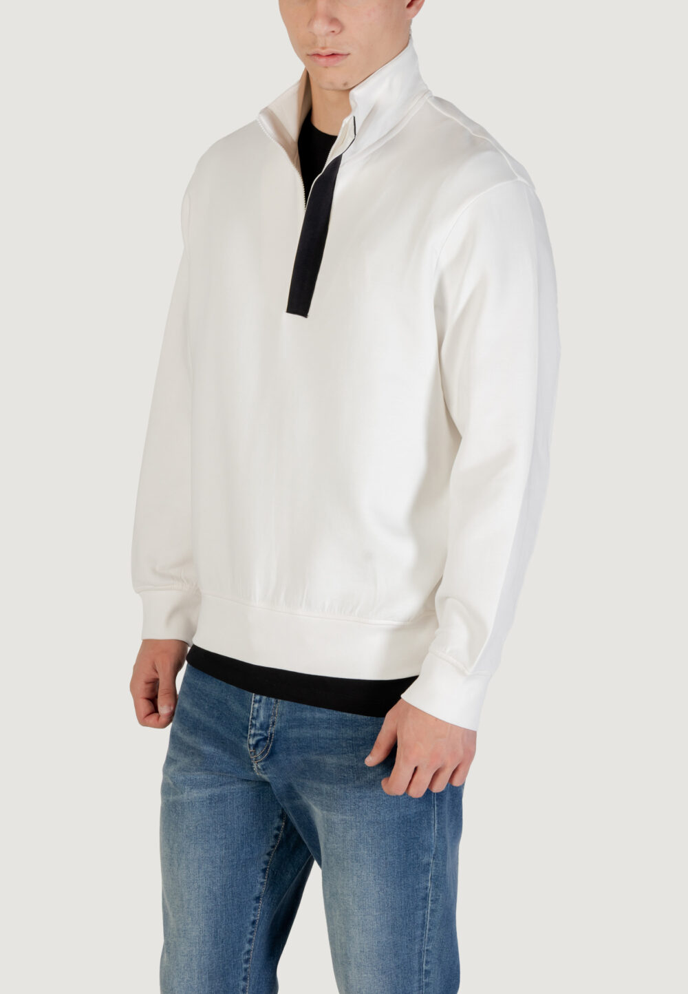 Felpa senza cappuccio Armani Exchange  Panna - Foto 4