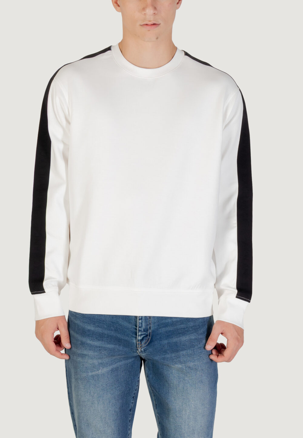 Felpa senza cappuccio Armani Exchange  Panna - Foto 3