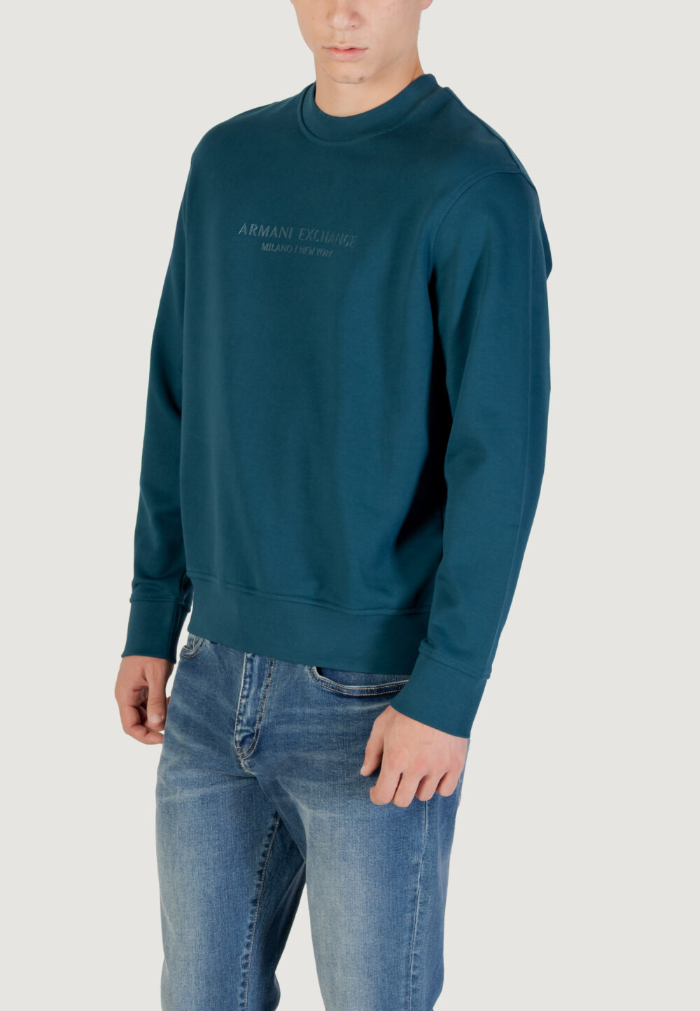 Felpa senza cappuccio Armani Exchange  Petrolio - Foto 4