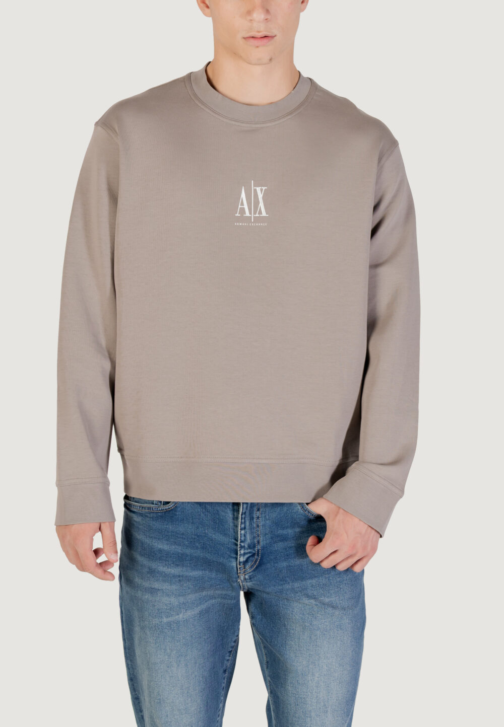 Felpa senza cappuccio Armani Exchange  Taupe - Foto 1