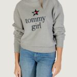 Felpa senza cappuccio Tommy Hilfiger Jeans TOMMY GIRL GRAPHIC C Grigio Chiaro - Foto 1