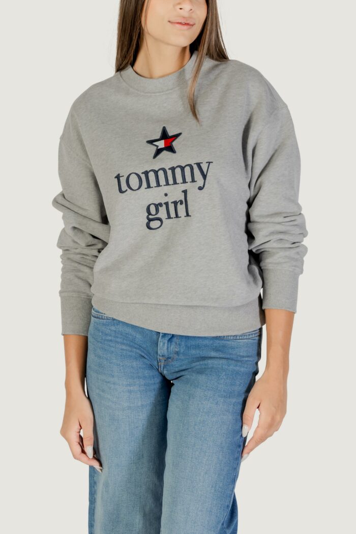Felpa senza cappuccio Tommy Hilfiger TOMMY GIRL GRAPHIC C Grigio Chiaro – DN0DN00066
