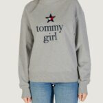Felpa senza cappuccio Tommy Hilfiger Jeans TOMMY GIRL GRAPHIC C Grigio Chiaro - Foto 2