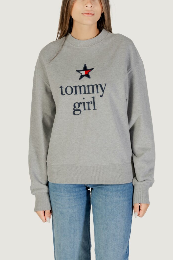 Felpa senza cappuccio Tommy Hilfiger TOMMY GIRL GRAPHIC C Grigio Chiaro – DN0DN00066