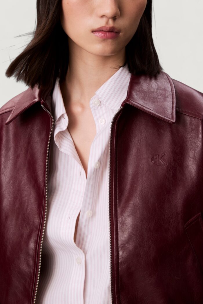 Giacchetto Calvin Klein A-Cropped Crinkle Fa Bordeaux – LV047C518G