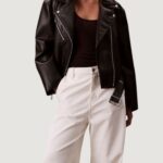 Giacchetto Calvin Klein Jeans FAUX LEATHER MOTO JA Nero - Foto 1