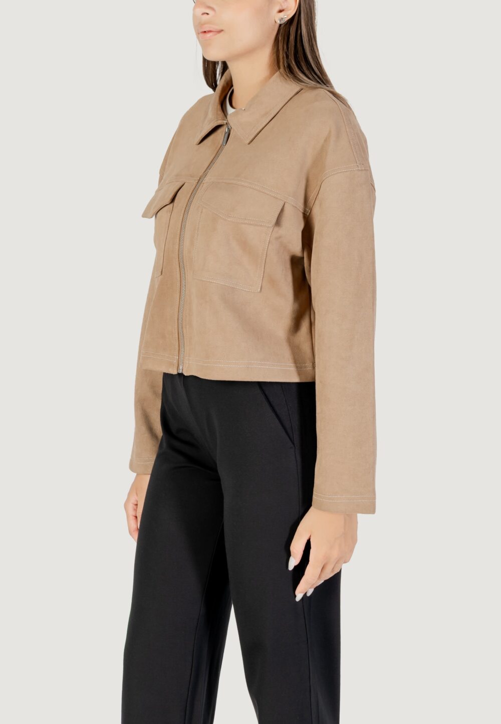 Giacchetto Only ONLSTINA LIFE FAUX SUEDE JACKET CC PNT Beige - Foto 2