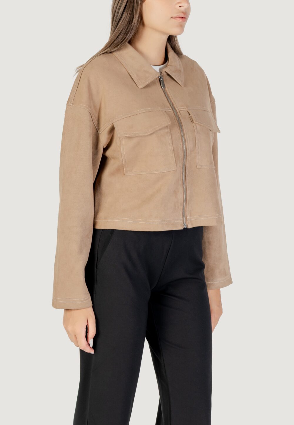 Giacchetto Only ONLSTINA LIFE FAUX SUEDE JACKET CC PNT Beige - Foto 3