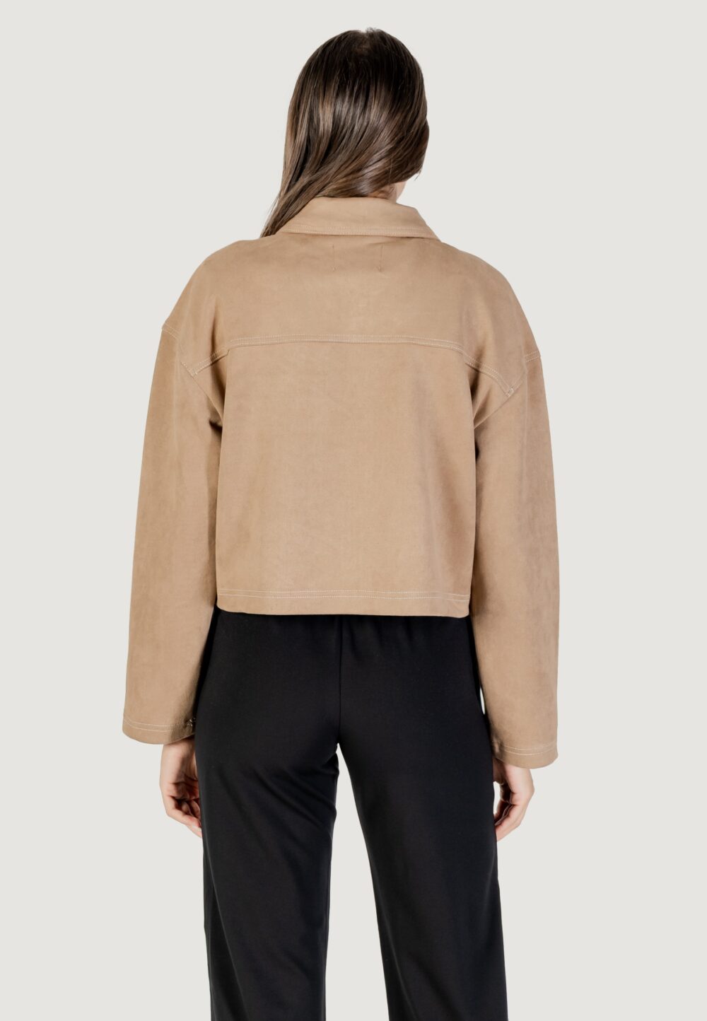 Giacchetto Only ONLSTINA LIFE FAUX SUEDE JACKET CC PNT Beige - Foto 4
