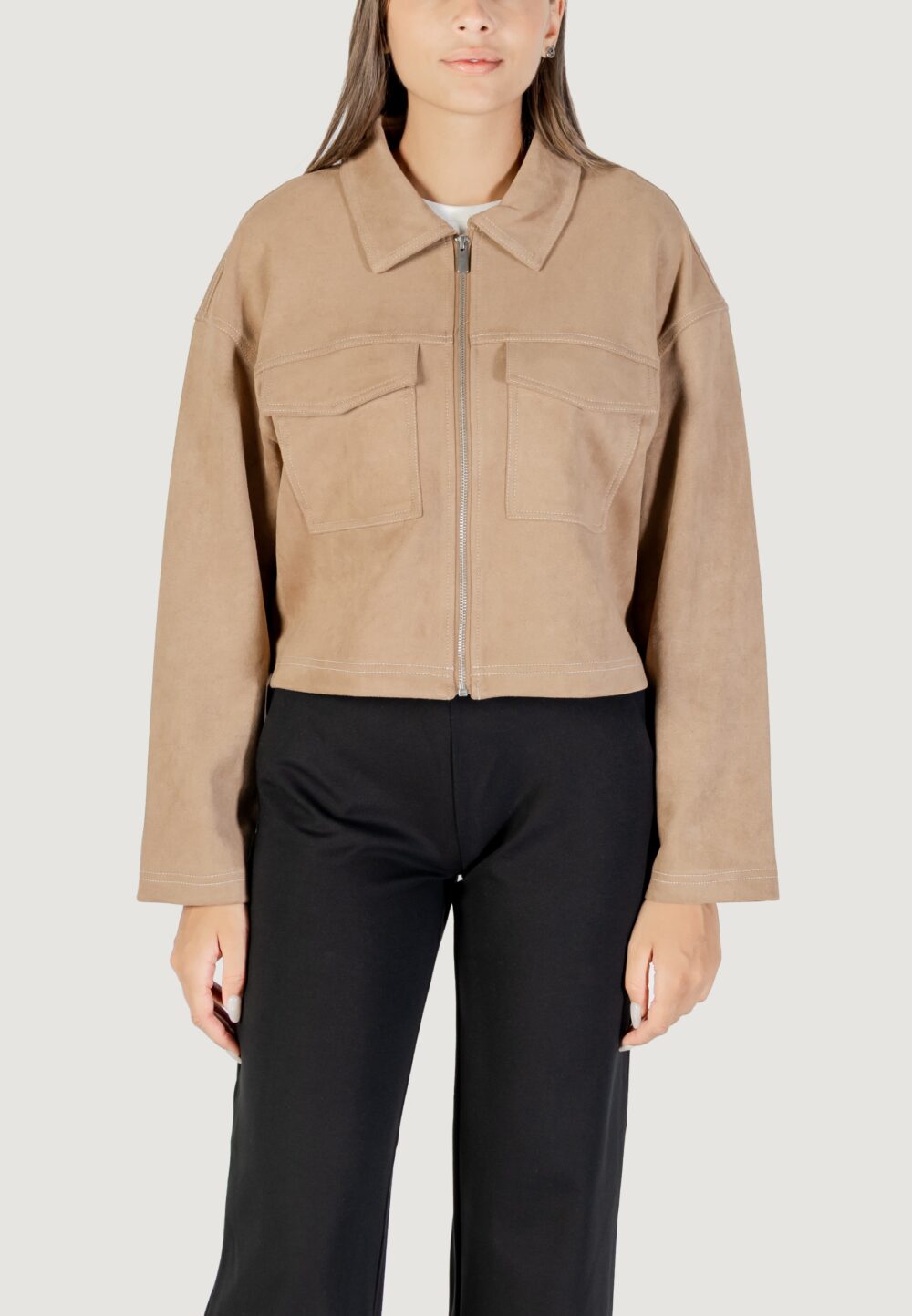Giacchetto Only ONLSTINA LIFE FAUX SUEDE JACKET CC PNT Beige - Foto 5