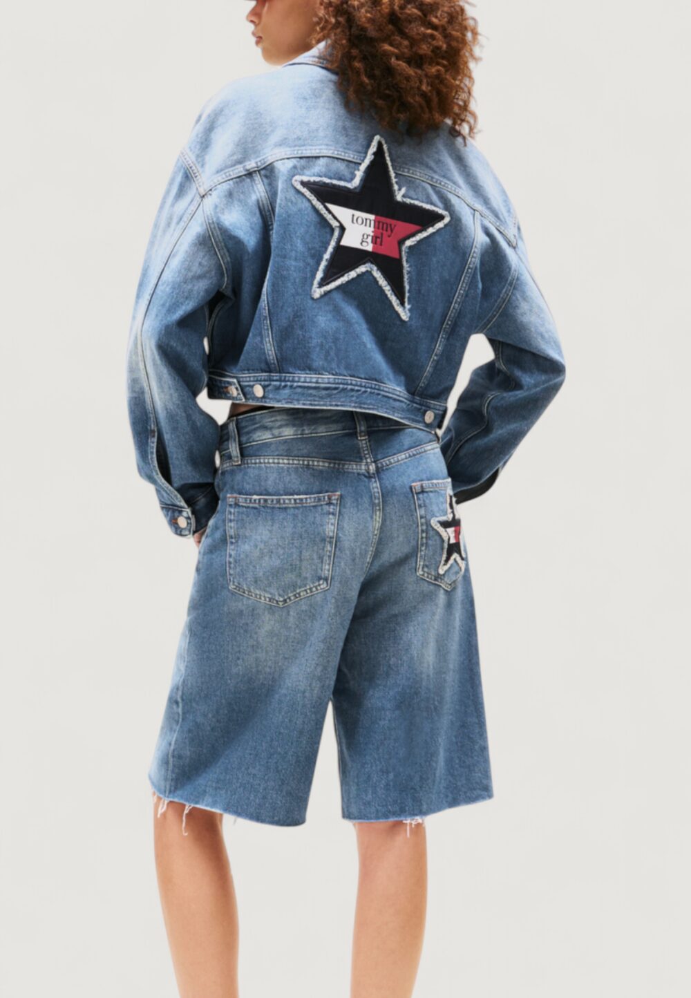 Giacchetto Tommy Hilfiger Jeans TOMMY GIRL OVSZ CRP Indigo - Foto 3
