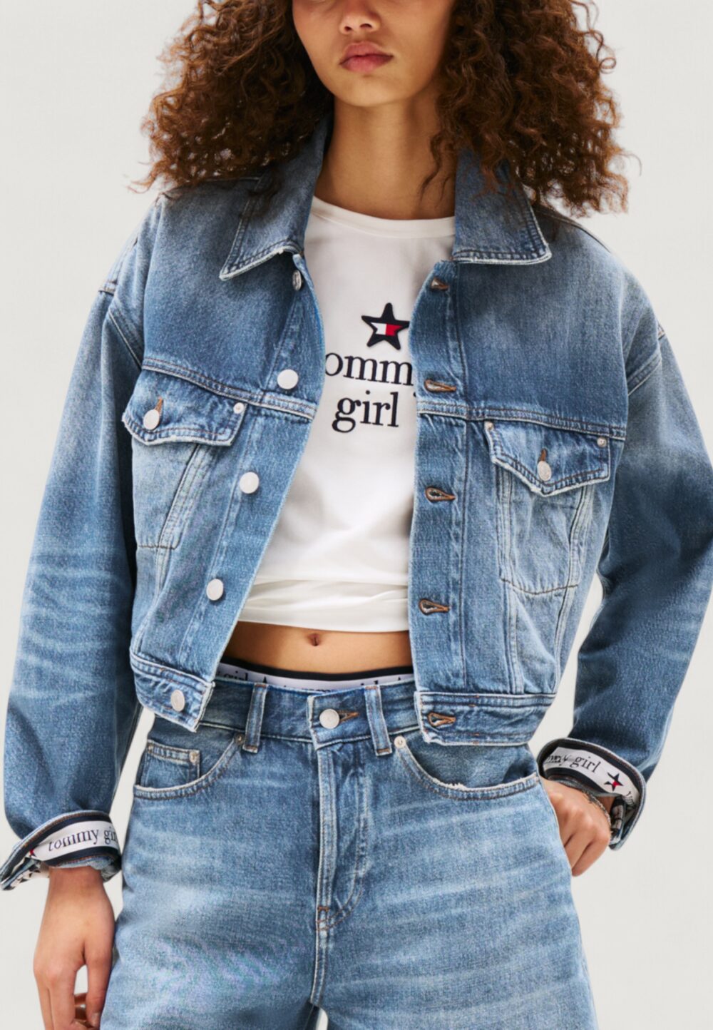 Giacchetto Tommy Hilfiger Jeans TOMMY GIRL OVSZ CRP Indigo - Foto 1
