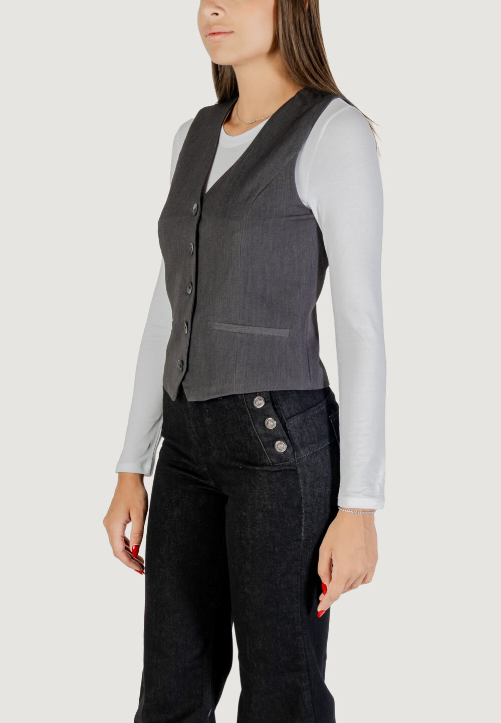 Gilet da completo Only ONLIRIS-HATTIE WAISTCOAT TLR Grigio Scuro - Foto 2