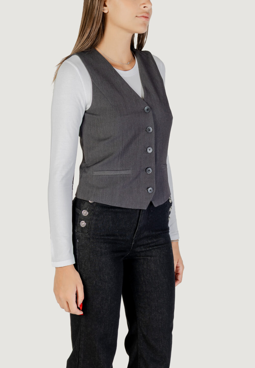 Gilet da completo Only ONLIRIS-HATTIE WAISTCOAT TLR Grigio Scuro - Foto 3