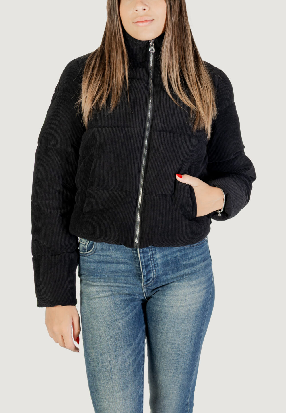 Giubbotto Only ONLNEWDOLLY CORDUROY PUFFER OTW NOOS Nero - Foto 1
