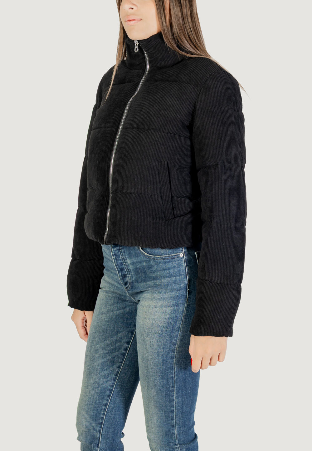 Giubbotto Only ONLNEWDOLLY CORDUROY PUFFER OTW NOOS Nero - Foto 2
