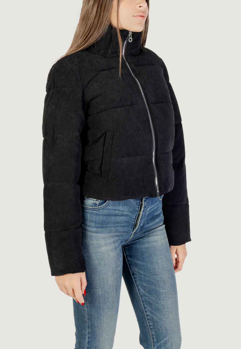Giubbotto Only ONLNEWDOLLY CORDUROY PUFFER OTW NOOS Nero - Foto 3