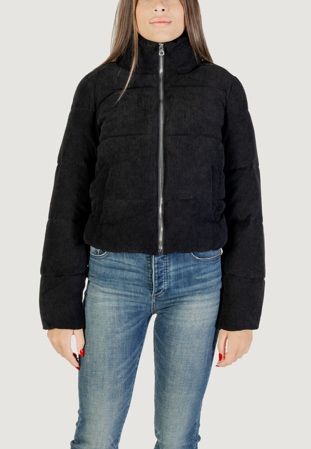 Giubbotto Only ONLNEWDOLLY CORDUROY PUFFER OTW NOOS Nero - Foto 5
