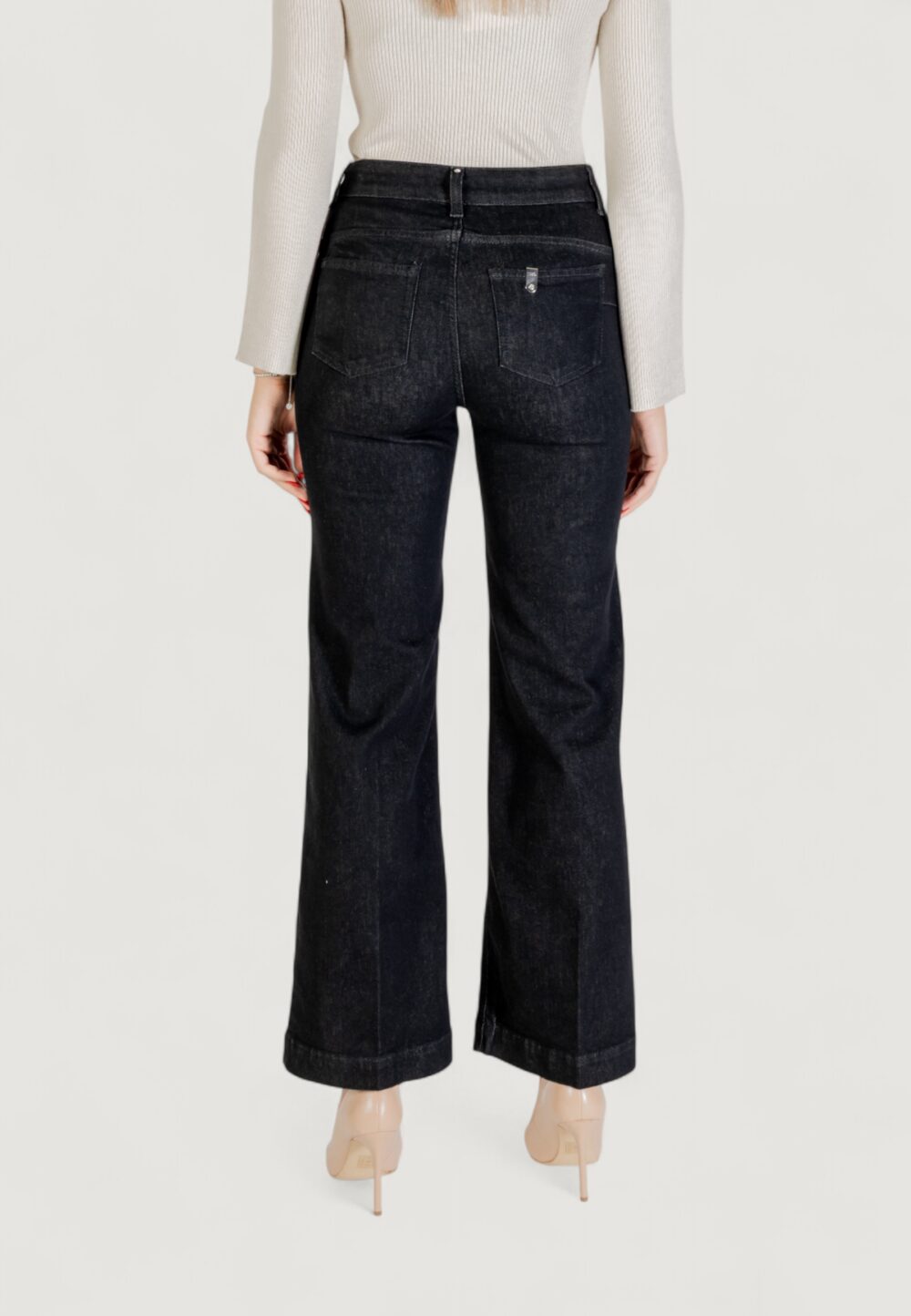 Jeans bootcut Liu-Jo B.UP FLARE BUTTON H.W. Nero - Foto 5