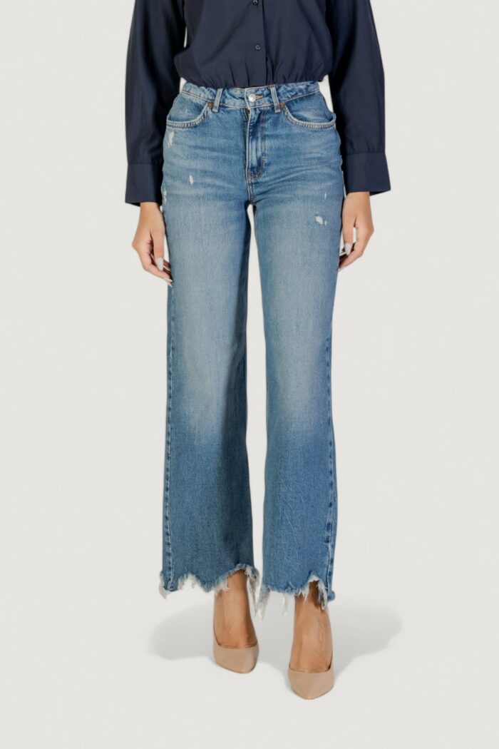 Jeans mom Only ONLJUICY HW WIDE DES MB DNM JEANS DOT Blue Denim