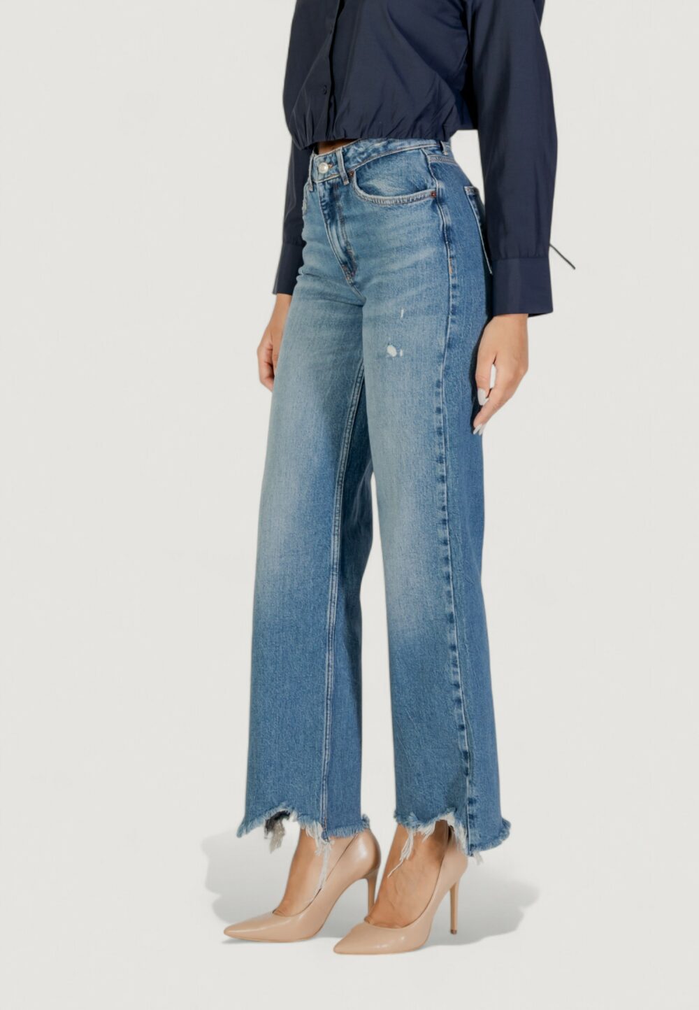 Jeans mom Only ONLJUICY HW WIDE DES MB DNM JEANS DOT Blue Denim - Foto 2