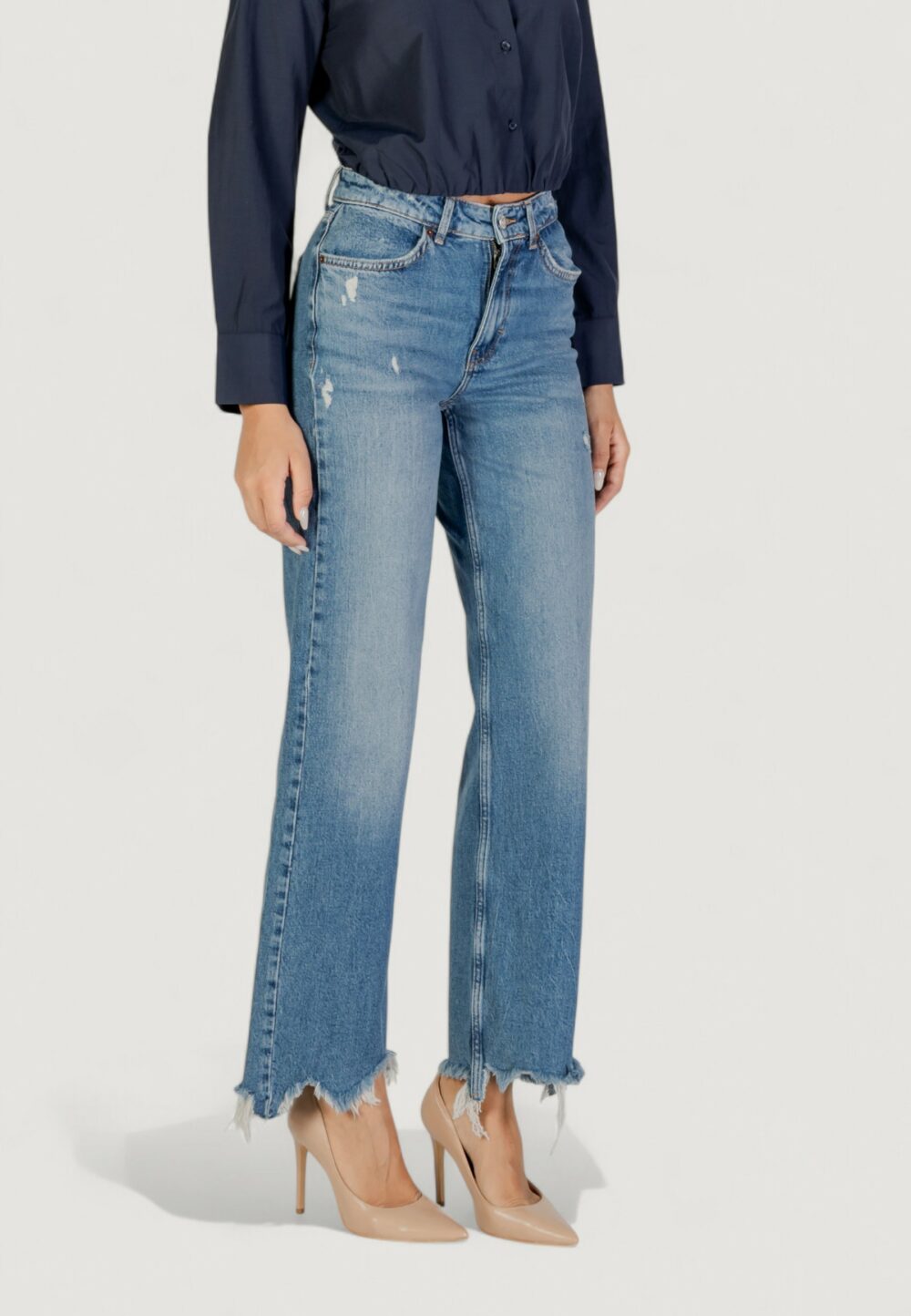 Jeans mom Only ONLJUICY HW WIDE DES MB DNM JEANS DOT Blue Denim - Foto 3