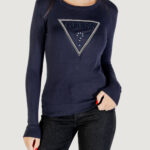 Maglia Guess LS CN KIARA TRIANGLE LOGO SWTR Blu - Foto 1
