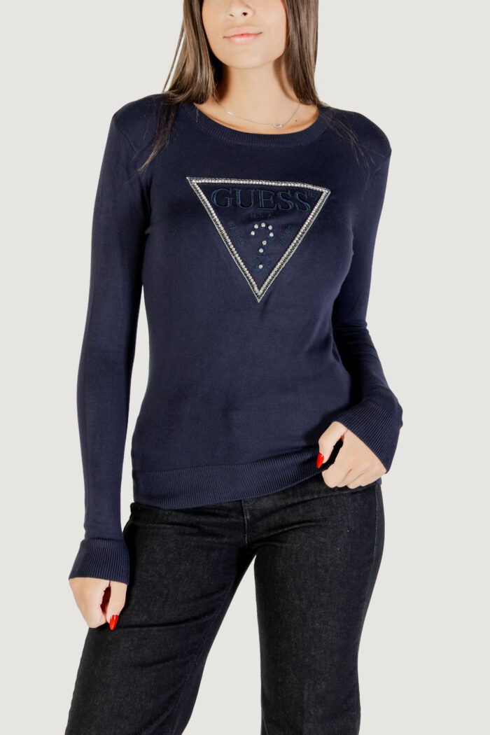 Maglia Guess LS CN KIARA TRIANGLE LOGO SWTR Blu – W5YR23 Z2NQ2