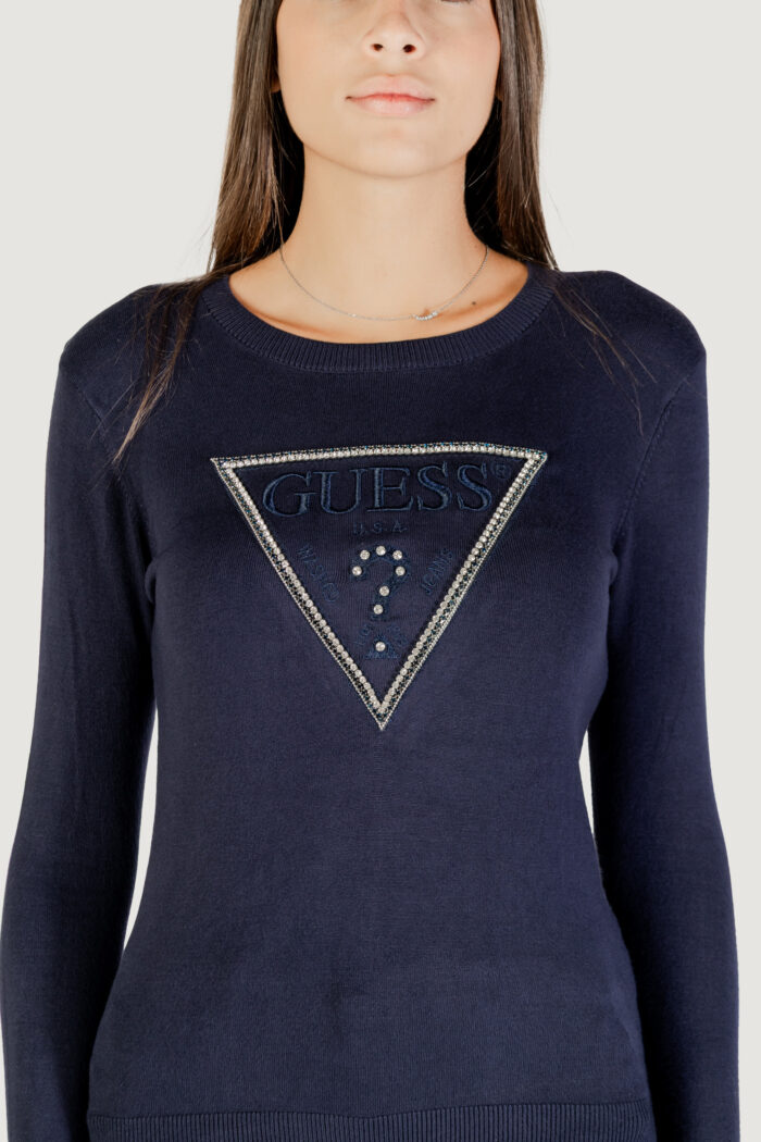 Maglia Guess LS CN KIARA TRIANGLE LOGO SWTR Blu – W5YR23 Z2NQ2