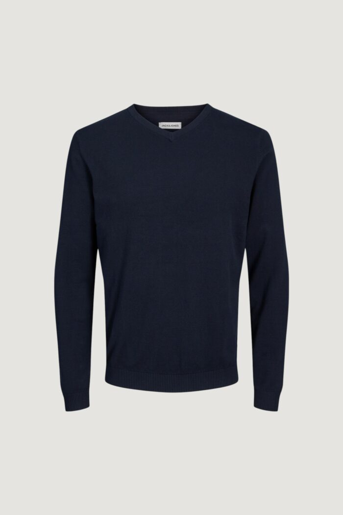 Maglia Jack Jones JJEBASIC KNIT V-NECK NOOS Blue scuro