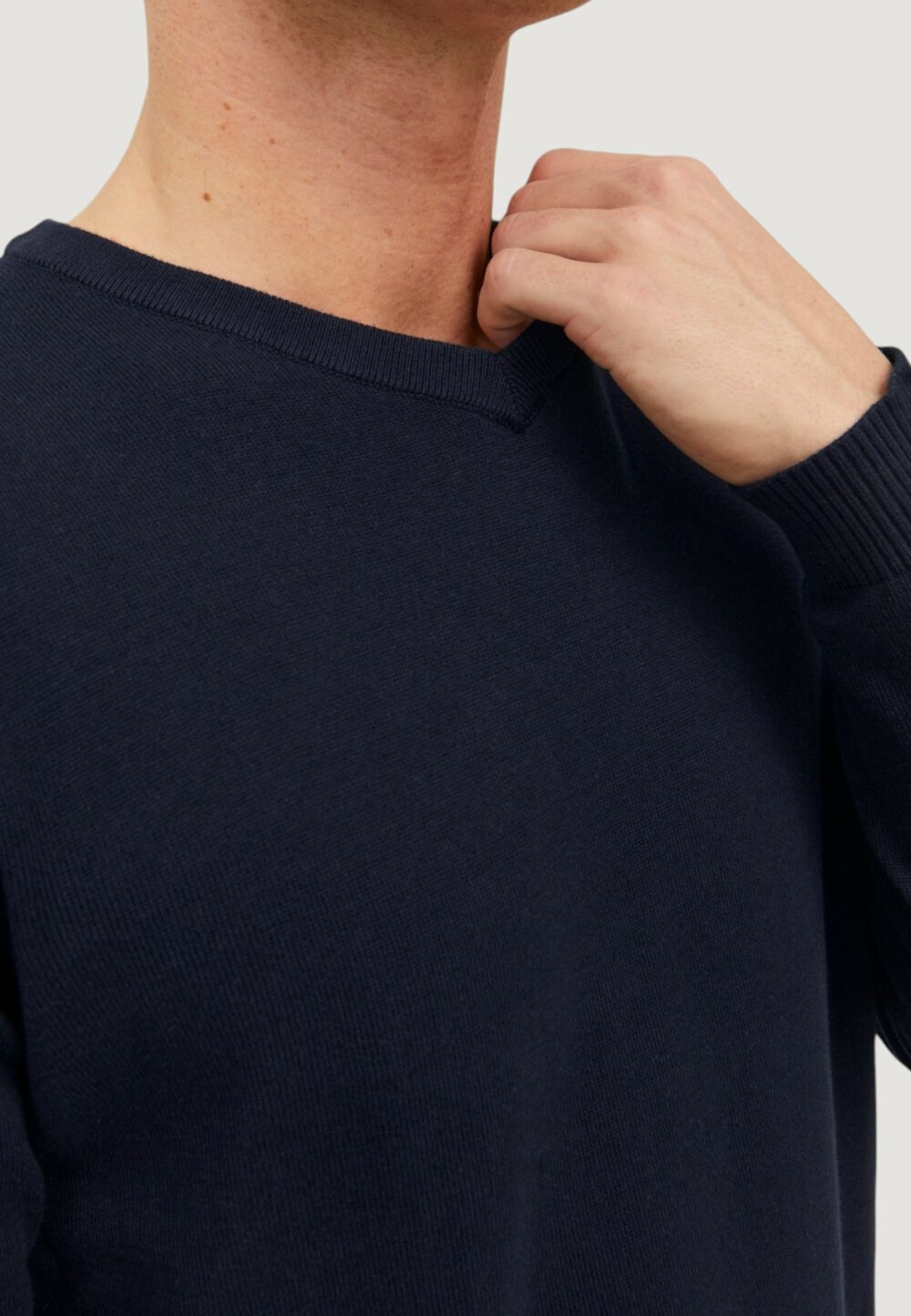 Maglia Jack Jones JJEBASIC KNIT V-NECK NOOS Blue scuro - Foto 5