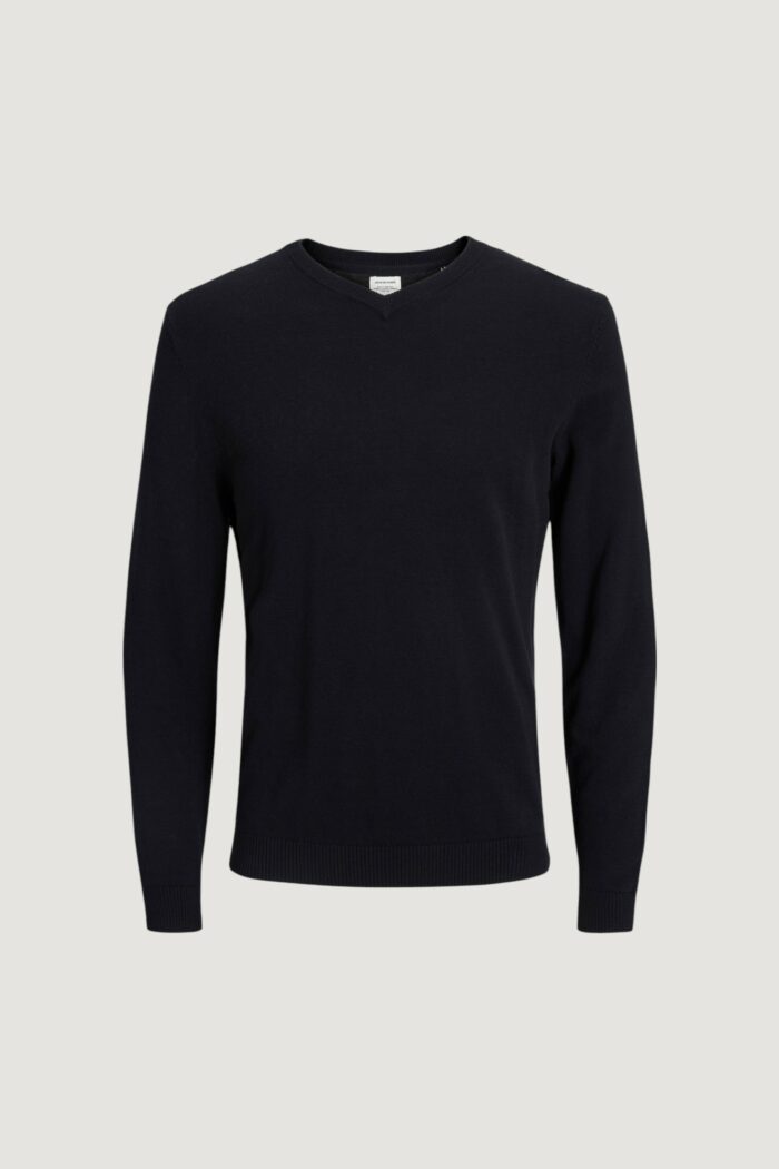 Maglia Jack Jones JJEBASIC KNIT V-NECK NOOS Nero